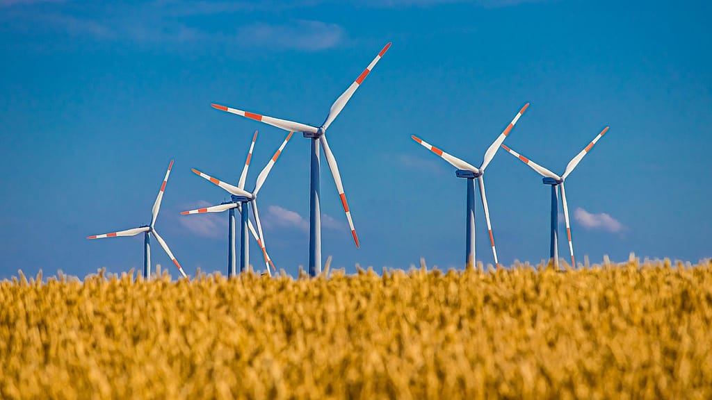 Picture of wind turbine which demonstates the links between energy decisions and sustainability